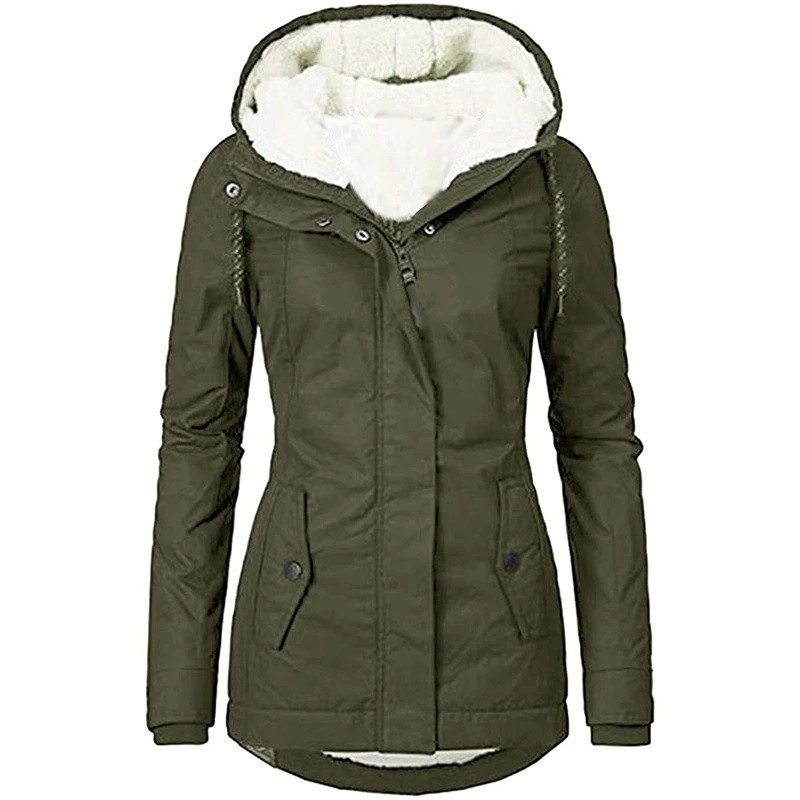 [al contado el mismo día] ropa de algodón transfronteriza europa, Estados unidos, otoño e invierno nuevas chaquetas de mujer, chaquetas de desplazamiento de media y larga duración más chaquetas de terciopelo image 9