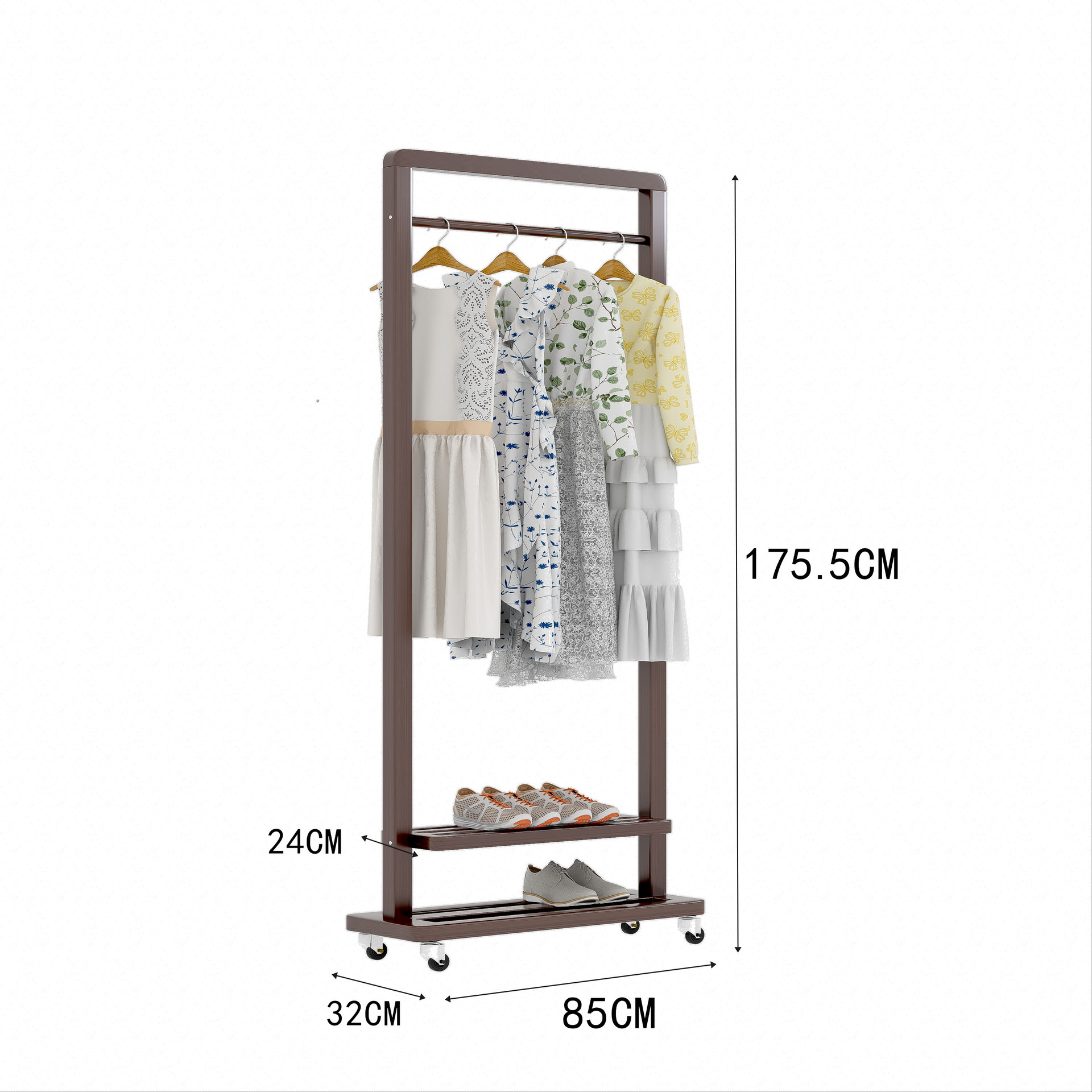 Perchas de piso a techo Dormitorio Perchas de piso Sala de estar para el hogar Muebles de madera maciza Net Net Bed B & B Perchero de hotel