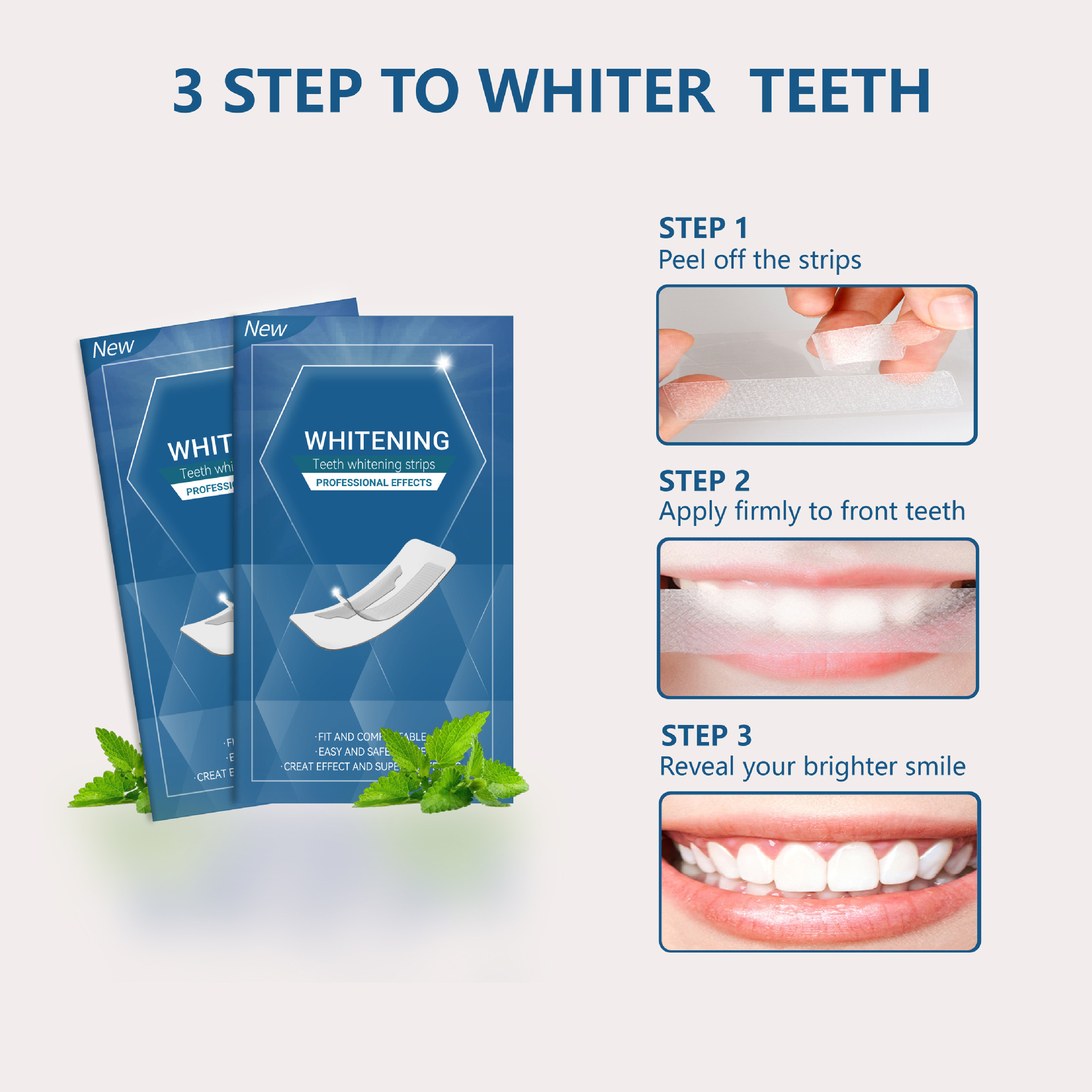 Dry Teeth Whitening Strips Residue Free Oral Hygiene Product For Removing Yellow Teeth Beauty Health Solution_voghion.com