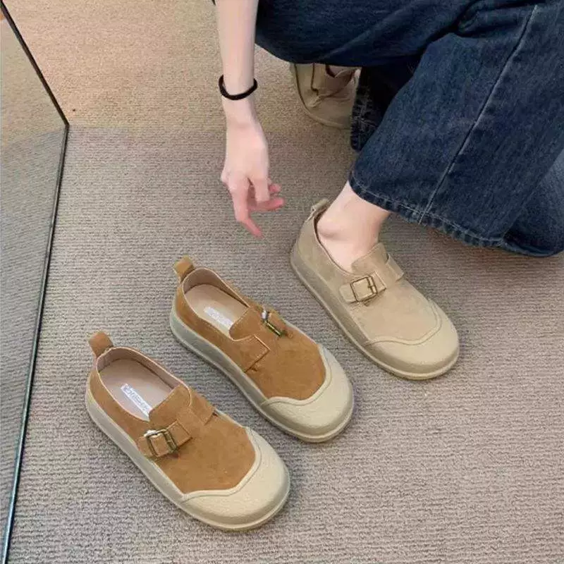 Женские туфли Birkenstock в стиле Mori Girl, ретро-литературный дизайн, на толстой подошве, весна-осень 2025, повседневные лоферы и туфли.
