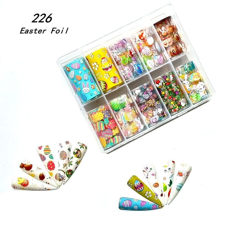 in stock Supply New Easter Carnival Nail Art Decals Cute Bunny Egg Self-adhesive DIY Nail Stickers
