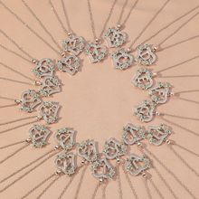 欧美跨境爆款 铜镶锆石电镀 简约轻奢风26个英文字母爱心吊坠项链