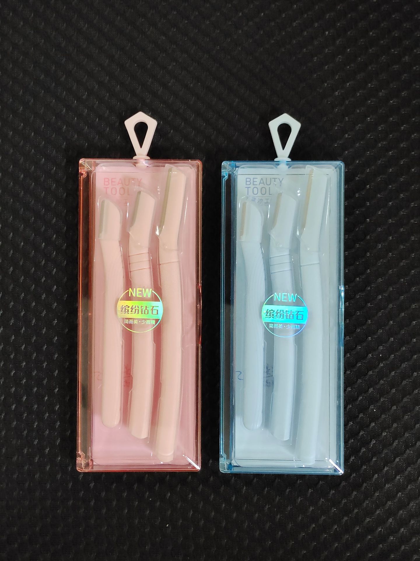 LMLTOP Macro protective net eyebrow Knife Three-piece set stainless steel large, medium and small head Eyebrow scraper SY346 undefined
