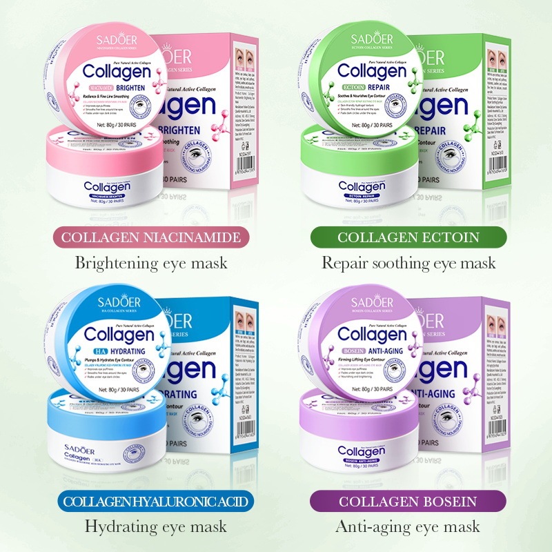 All-English SADOER Collagen Hyaluronic Acid Eye Mask, Hydrating, Moisturizing, Anti-Wrinkle Eye Mask, Skincare Products Wholesale