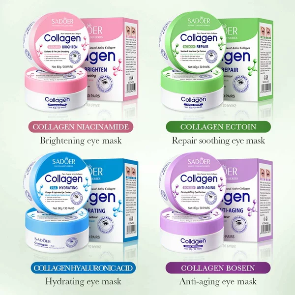 All-English SADOER Collagen Hyaluronic Acid Eye Mask, Hydrating, Moisturizing, Anti-Wrinkle Eye Mask, Skincare Products Wholesale