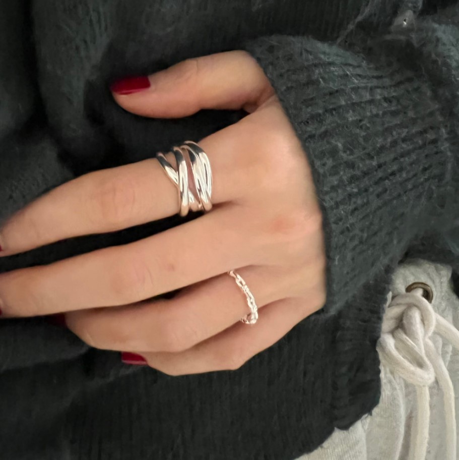 Daily Occasion 925 Sterling Silver Material 925 Sterling Silver Knot Rings
