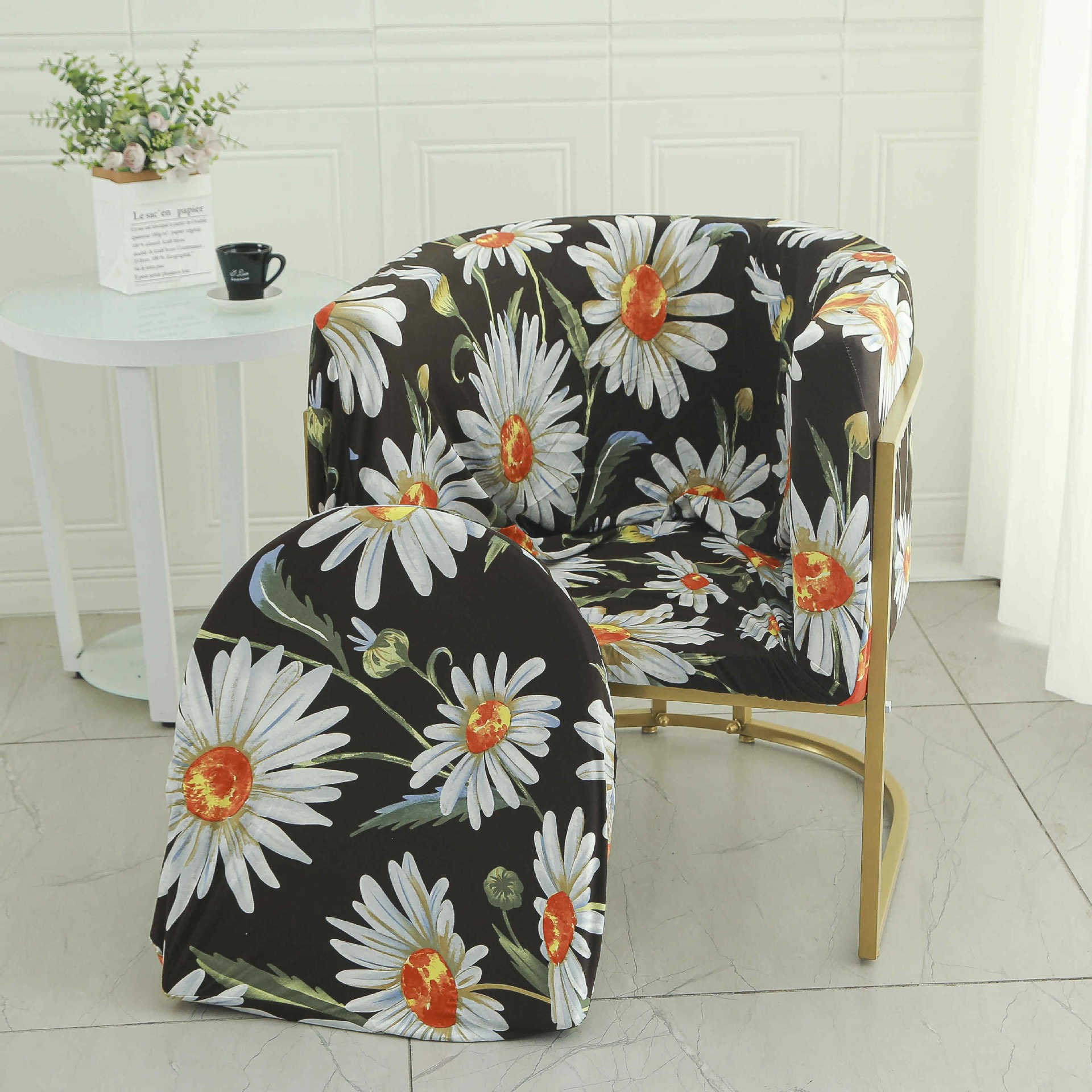 Cubierta de la silla de la mesa de comedor curva universal elástica 2024 nueva funda de la silla de uñas, respaldo, funda de sofá pequeña para el hogar