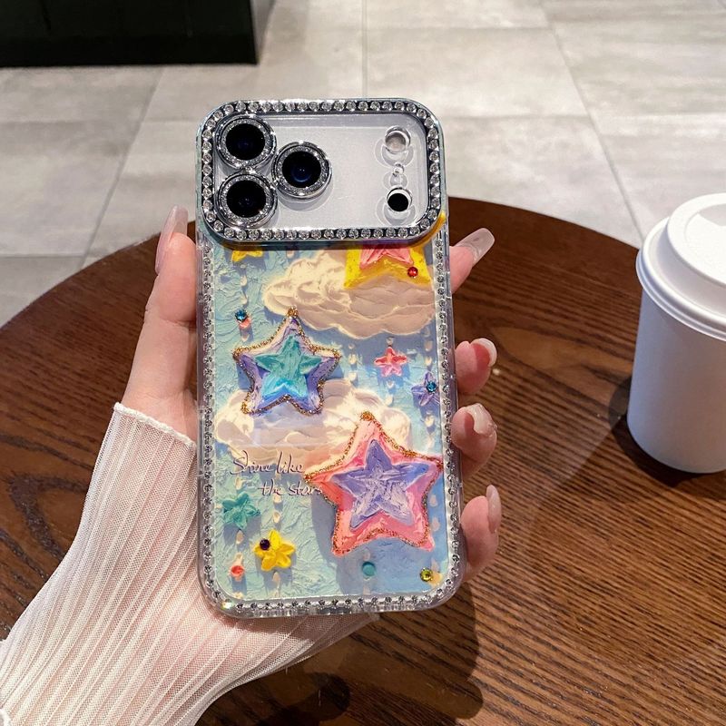 彩色蝴蝶适用iPhone17promax手机壳16pro水钻星星蓝光14/13全包女|undefined