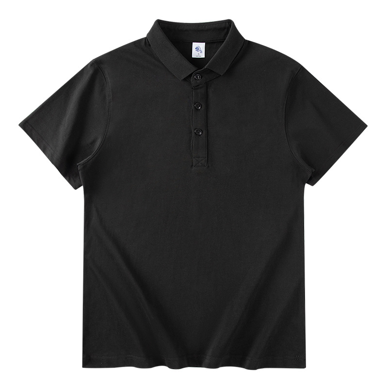 Camisas de algodón pesadas de verano con solapa polo masculinas de color sólido sueltas simples casuales versátiles camisetas
