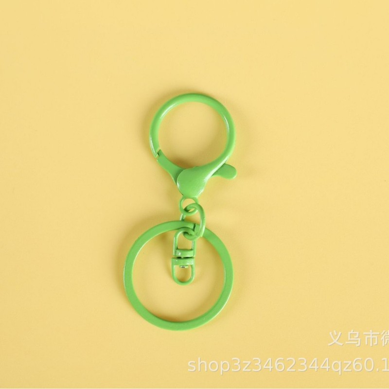 彩色烤漆钥匙圈锌合金8字龙虾扣3件套DIY钥匙扣箱包玩具挂扣配件|undefined