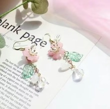 跨境亚马逊新品榜甜美超仙花朵流苏长款耳坠女生创意复古小众耳环