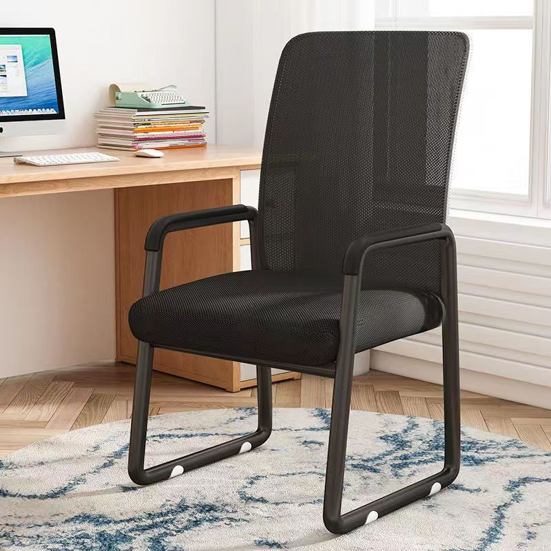 Computer Chair Office Chair Household Seat Backrest Chair Mesh Cloth Staff Meeting Stool Bow Casual Mahjong Chair Black Net