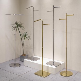 Clothing Store Stainless Steel Display Rack Front Hanging Side Hanging Floor-Standing Coat Rack Island Clothes Hanger Women's Clothing Store Display Shelf