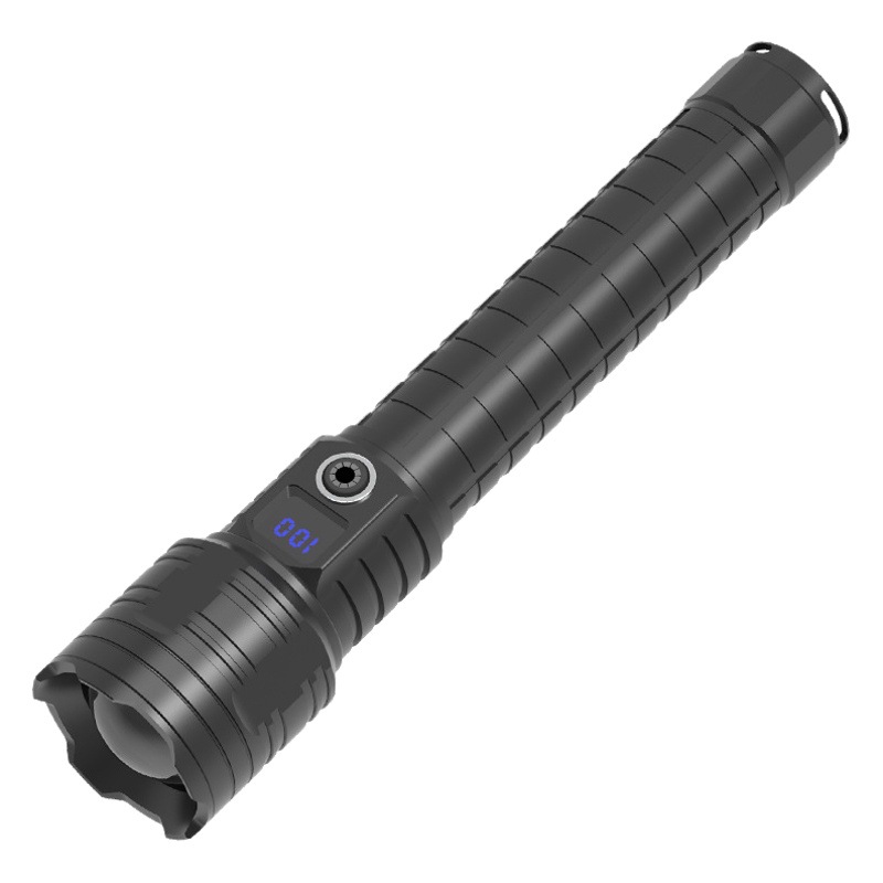 Linterna de zoom transfronterizo fuerte carga de Luz Súper brillante tiro largo patrulla doméstica al aire libre resistencia alargada doble sección 26650 image 1
