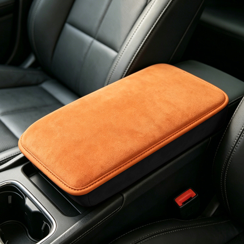 Cross-border new armrest box heightening pad, plush and thickened armrest cushion for car interior, car center console armrest pad