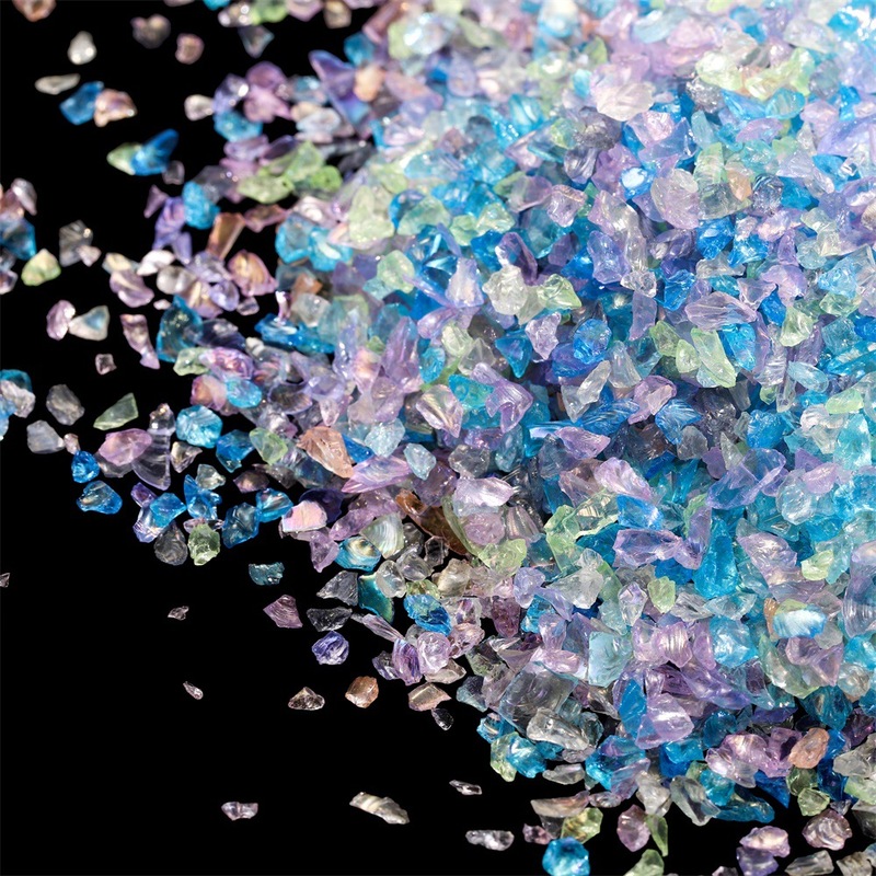 Aurora magic color fragments nail art clear crystal colored glass sand diy quicksand material filler gravel wholesale