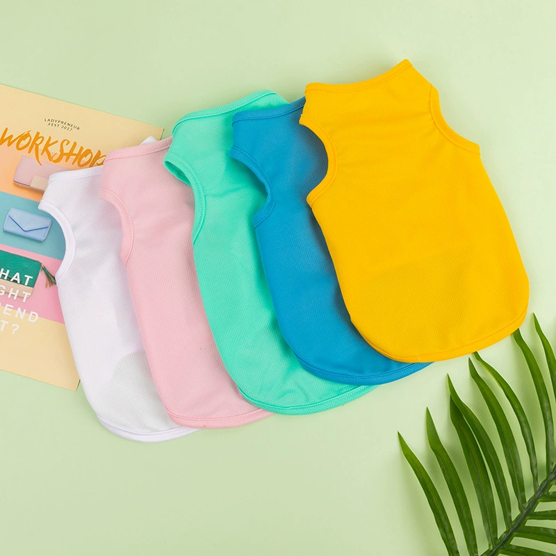 Весенне-летняя одежда для собак и кошек Тонкая дышащая одежда для маленьких собак Тедди Фадоу Универсальный однотонный жилет для домашних животных