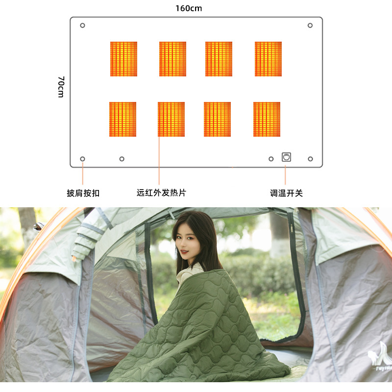 屋外テントキャンプ車用電気毛布車用usb充電宝5v電気布団カバー