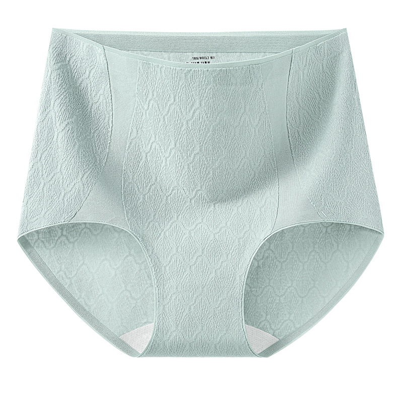Ropa interior jacquard de algodón de cintura alta ~ 2024 nuevo estilo 10A entrepierna de seda antibacteriana transpirable sin costuras bragas de talla grande mujer