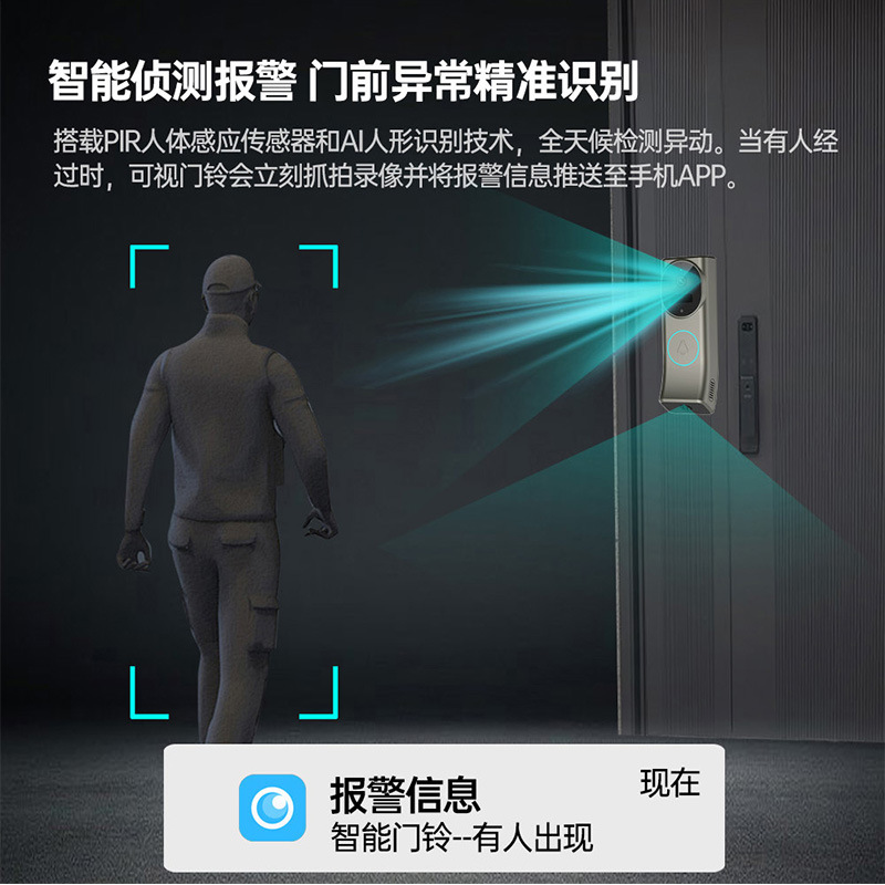 Doble lente doble pantalla inalámbrica batería wifi campana remota un botón llamada visual campana bidireccional intercom HD