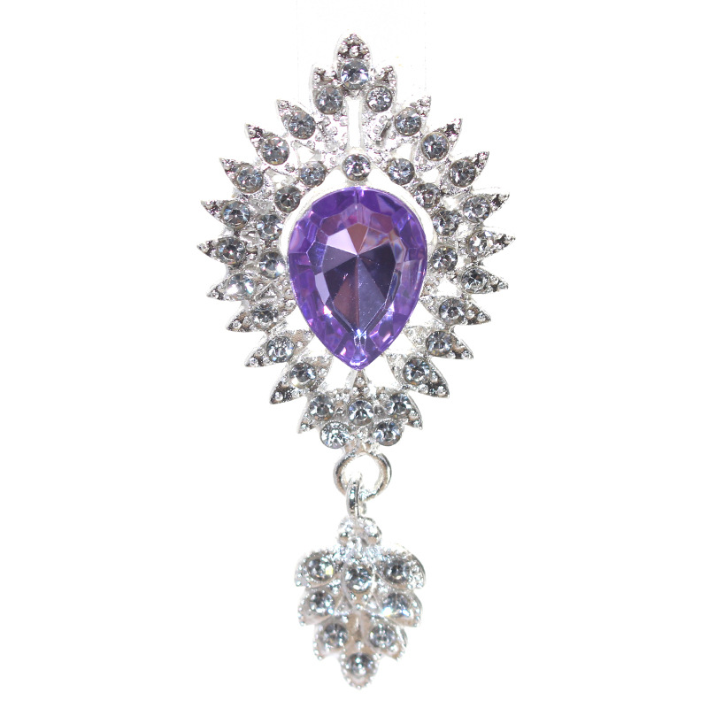 Nueva gota de agua colgante accesorios la joyería aleación puntiaguda gema inferior rhinestone plana material Decoración Ropa al por mayor