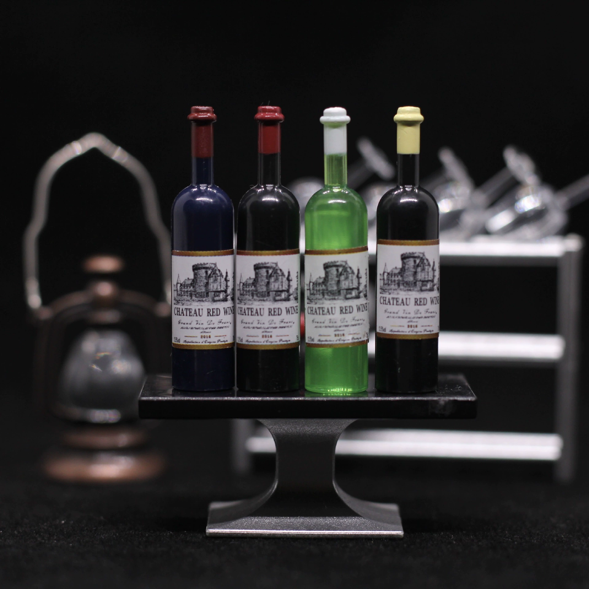 Миниатюрная мини-еда Play Смола Бутылка красного вина Моделирование Мини-кукольный домик Аксессуары Напиток obll Pocket Creative