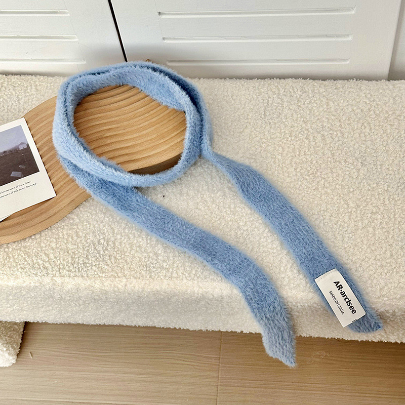 Bufandas de invierno de alta calidad nicho de diseño de lana estrecha decoración de color sólido bufandas de invierno cálidas bufandas al por mayor