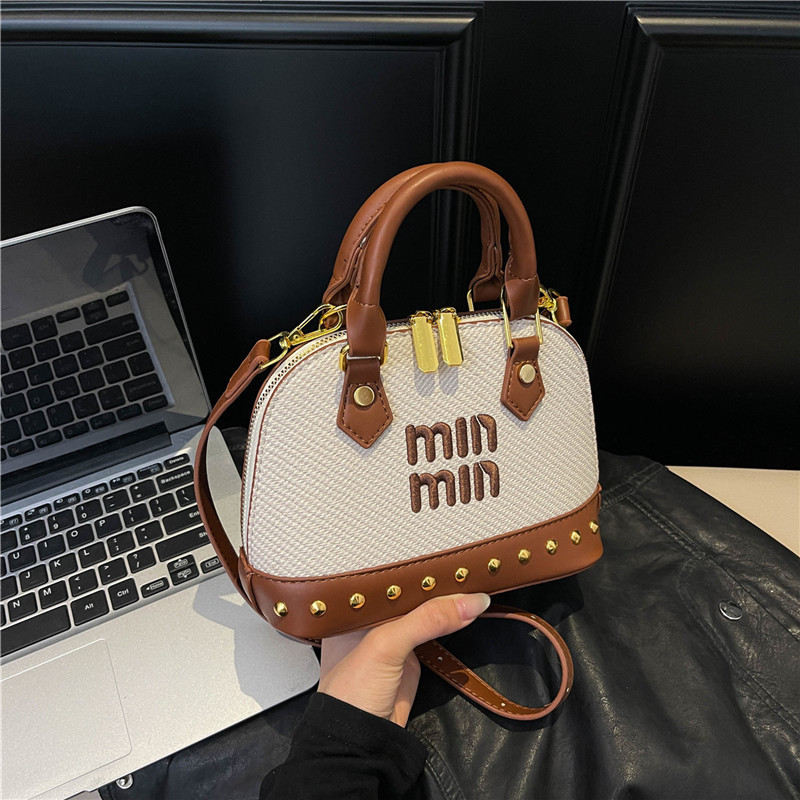 Bags2025新型女性バッグ欧米ファッションリベット貝殻バッグクロスボーダー対外貿易ハンドバッグシングルショルダーバッグ|undefined