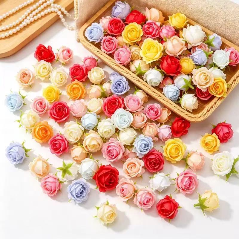 Forest-Style Artificial Mini Rose Flowers, Hair Accessories, Flower Wreaths, Hairpin Decorations, DIY Handmade Materials, Fake Flowers