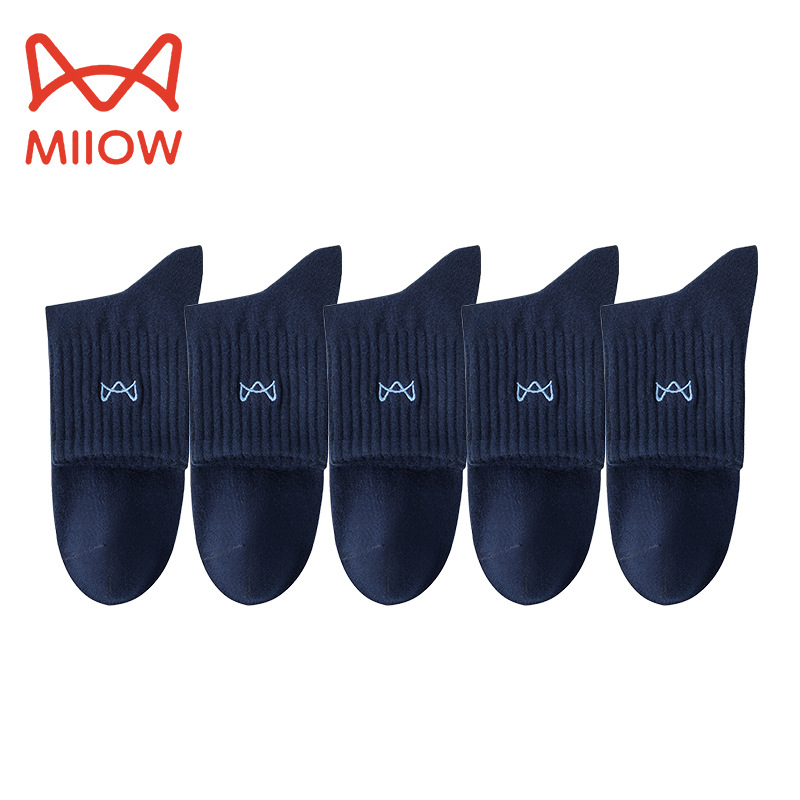 猫人メンズソックス 冬の新作 無地ミッドカーフソックス 抗菌吸汗 スポーツ シンプル 100%純綿ソックス