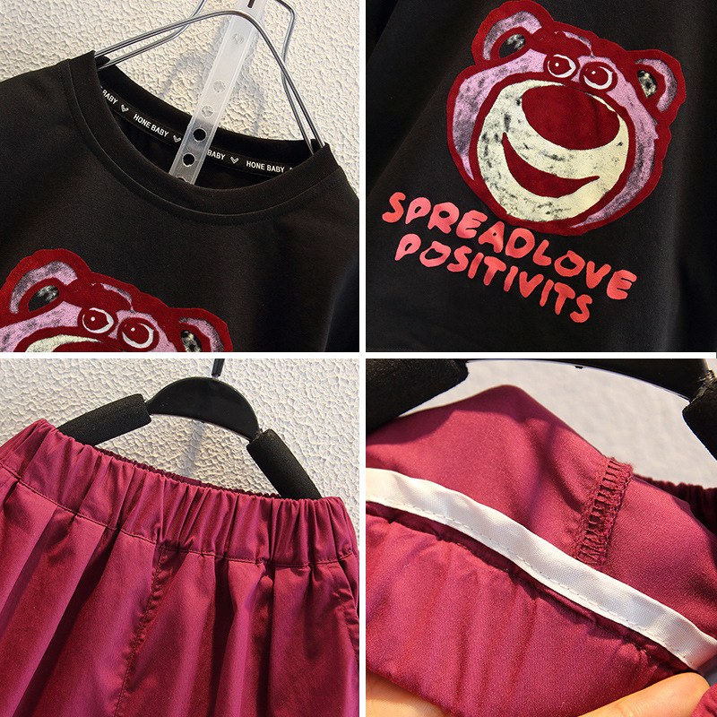 7974 Traje de manga corta de verano para niños 2025 Nuevo estilo para niños Bebé deportivo de estilo occidental Juego de dos piezas