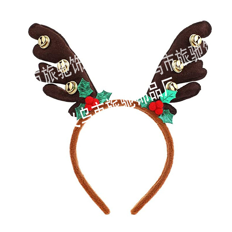 新しいクリスマスヘッドバンド枝角ベルぬいぐるみヘッドバンドヘラジカクリスマスパーティーパーティーホリデーデコレーション|undefined