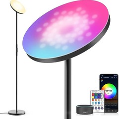 スマート客間寝室調光カラー光影リモコン音声アマゾン雰囲気rgbwシンプルな仰向けフロアランプ
