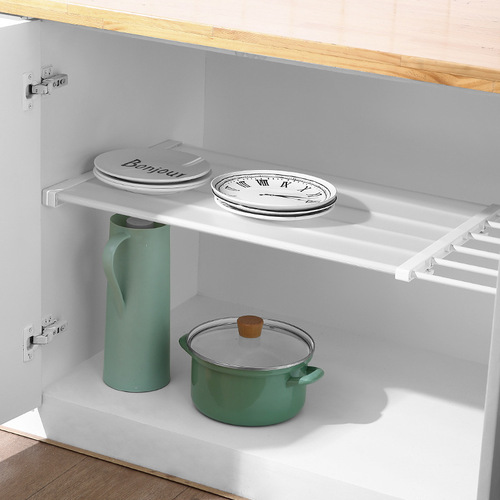 Wardrobe storage layered partitions, nail-free retractable storage racks, bathroom under sink finishing compartment rack storage artifacts