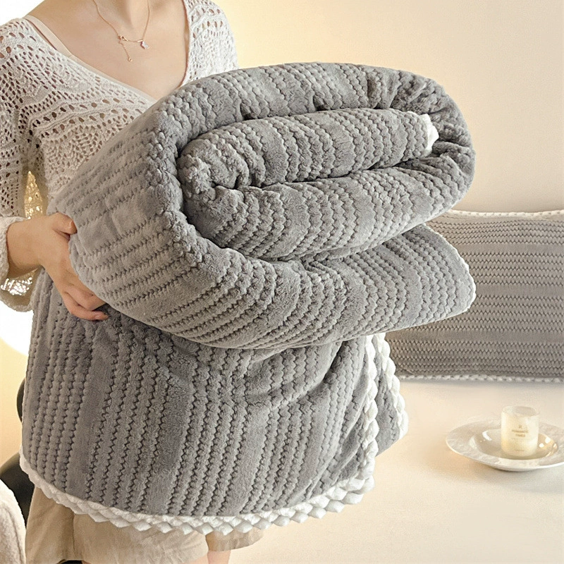Безпечатное молочное одеяло фланелевое одеяло многофункциональное одеяло одеяло для сна плюс бархатное постельное белье жаккардовое вязаное одеяло