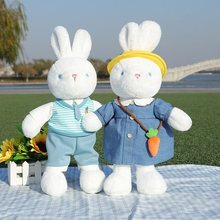 可爱兔子毛绒玩具情侣公仔一对小白兔玩偶送女友七夕情人节礼物