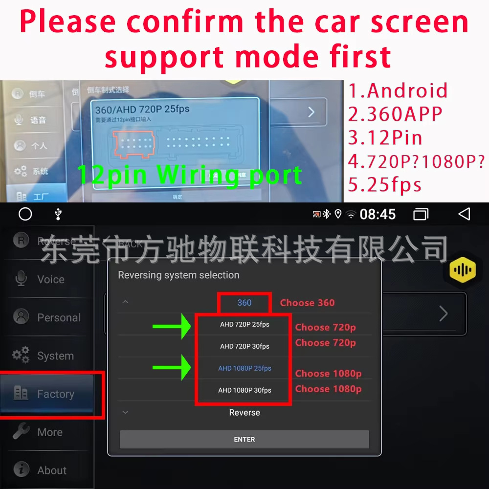 360-Degree 3D Panoramic Car Reversing Camera Kit Android Navigation Universal Ahd1080 High-Definition Night Vision