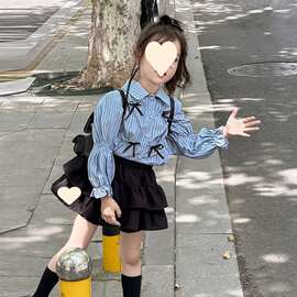 春装女童套装2024新款女宝衬衫儿童春款公主风春秋时尚两件套裙子