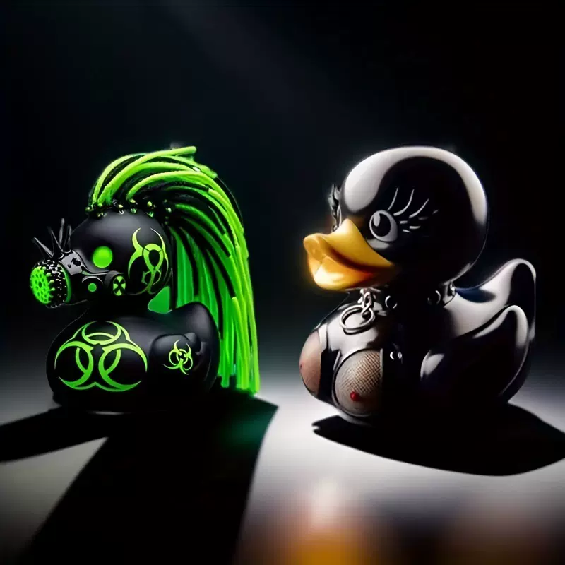 跨境新品Unique Duckieville Duck独特的生化鸭舞女鸭树脂工艺品