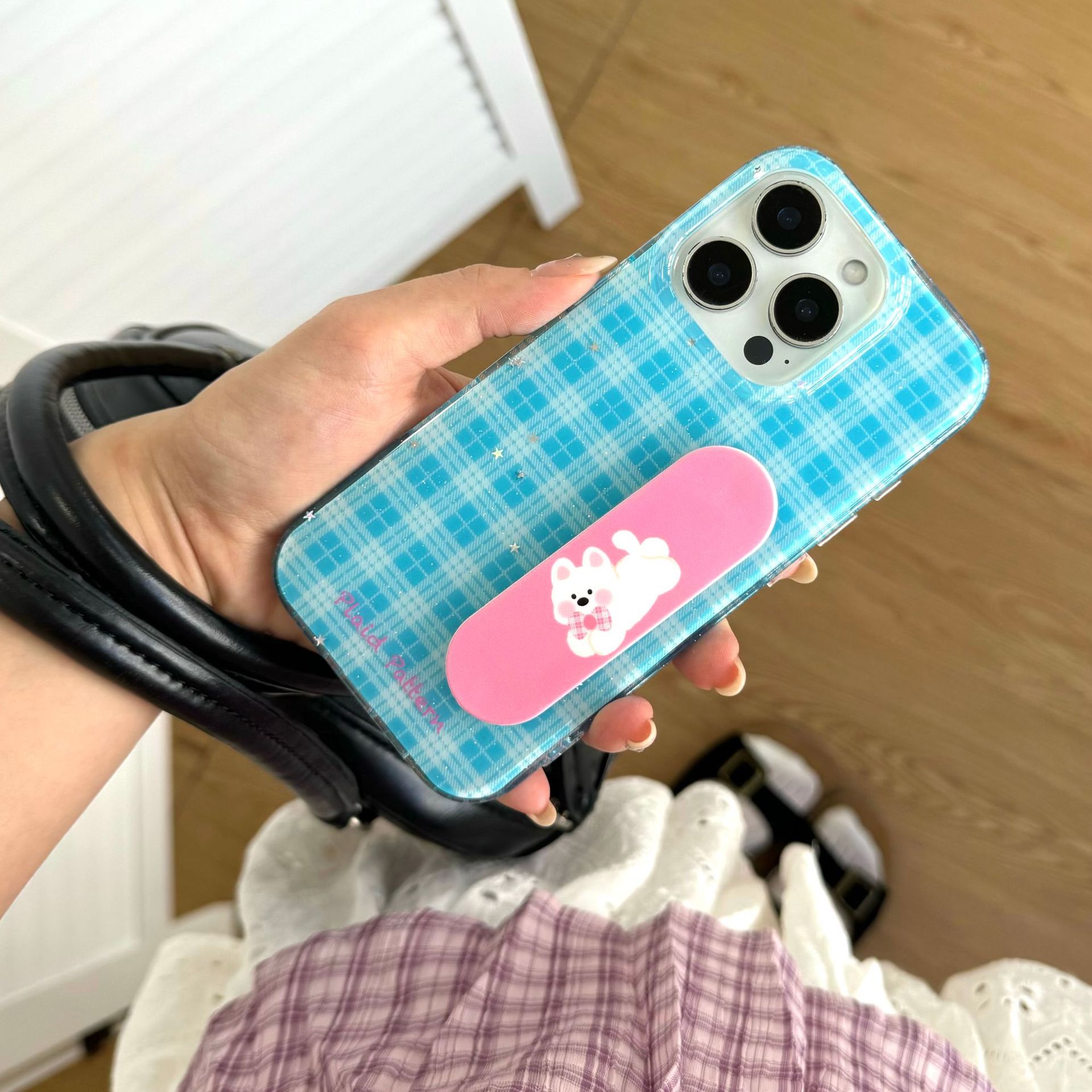 Soporte de curita de celosía simple para iPhone15/16 caso del teléfono móvil 16ProMax 14/13 nuevo 15