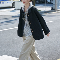 「白描」（バイマオ）「佛里时报」24AW新作、質感のある北欧レトロショートトレンチコート・ブレザー