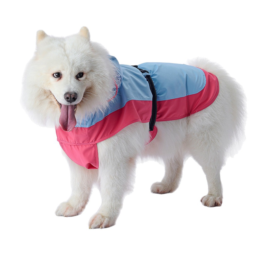 Large Dog Raincoat Waterproof Outdoor Jacket One Piece Four Legged Pet Clothes For Golden Retriever Samoyed Labrador_voghion.com
