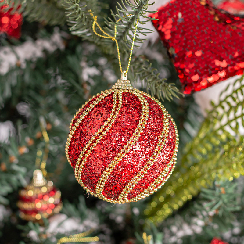 8CM Navidad de color esquinilla escala de pescado ventanas de bolas de Navidad adornos de árbol de Navidad colgantes en stock fábrica al por mayor