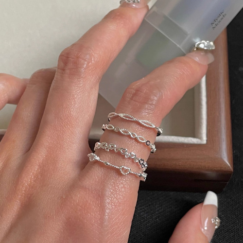 Minimalist style love stacking rings for women, niche design, plain rings, high-end, non-fading, fashionable and versatile rings