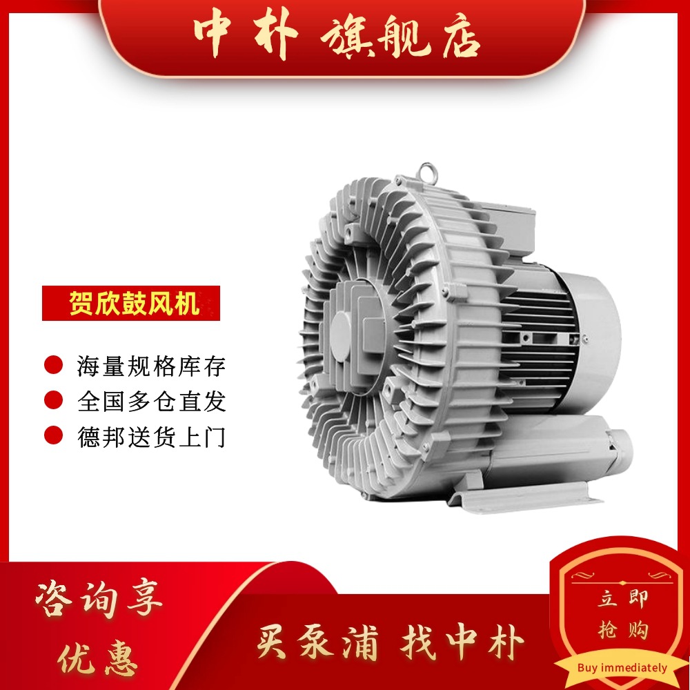 台湾贺欣HO HSING高压鼓风机RB60-520旋涡式风机环式真空泵