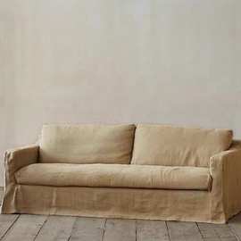 日式现代简约小户型布艺沙发美式复古侘寂风可拆洗办公室