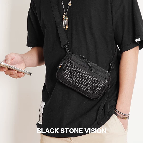Cordura Ballistic Nylon Mini Backpack Fashionable Plaid Pattern Unisex Mobile Phone Crossbody Bag