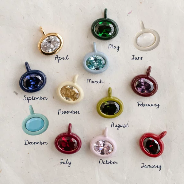 Cross-Border DIY Accessories December Birthstone Colorful Round Pendant Birthstone Zircon Pendant Wholesale Jewelry