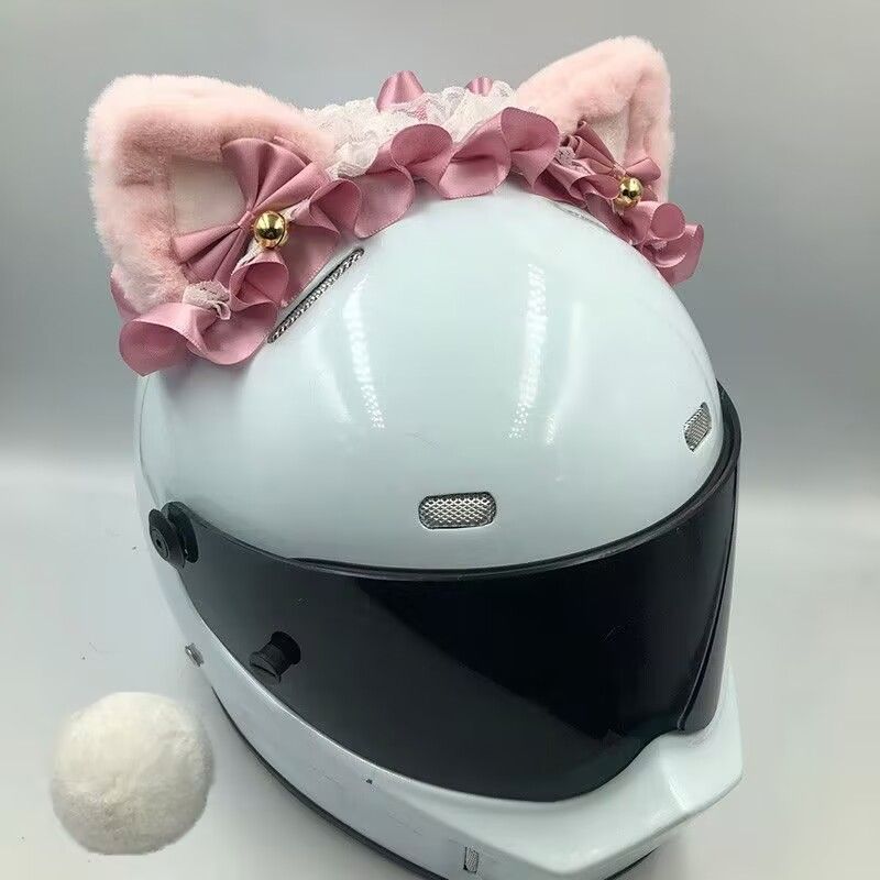 Motorcycle Decoration, Motuoche Auto Parts and Accessories - pink-ears-pink-silk-lolita-headband-tail
