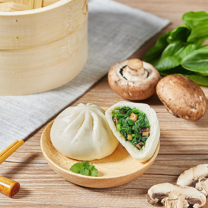 安井香菇菜包素菜包子方便营养早餐半成品速冻食品青菜包加热即食|undefined